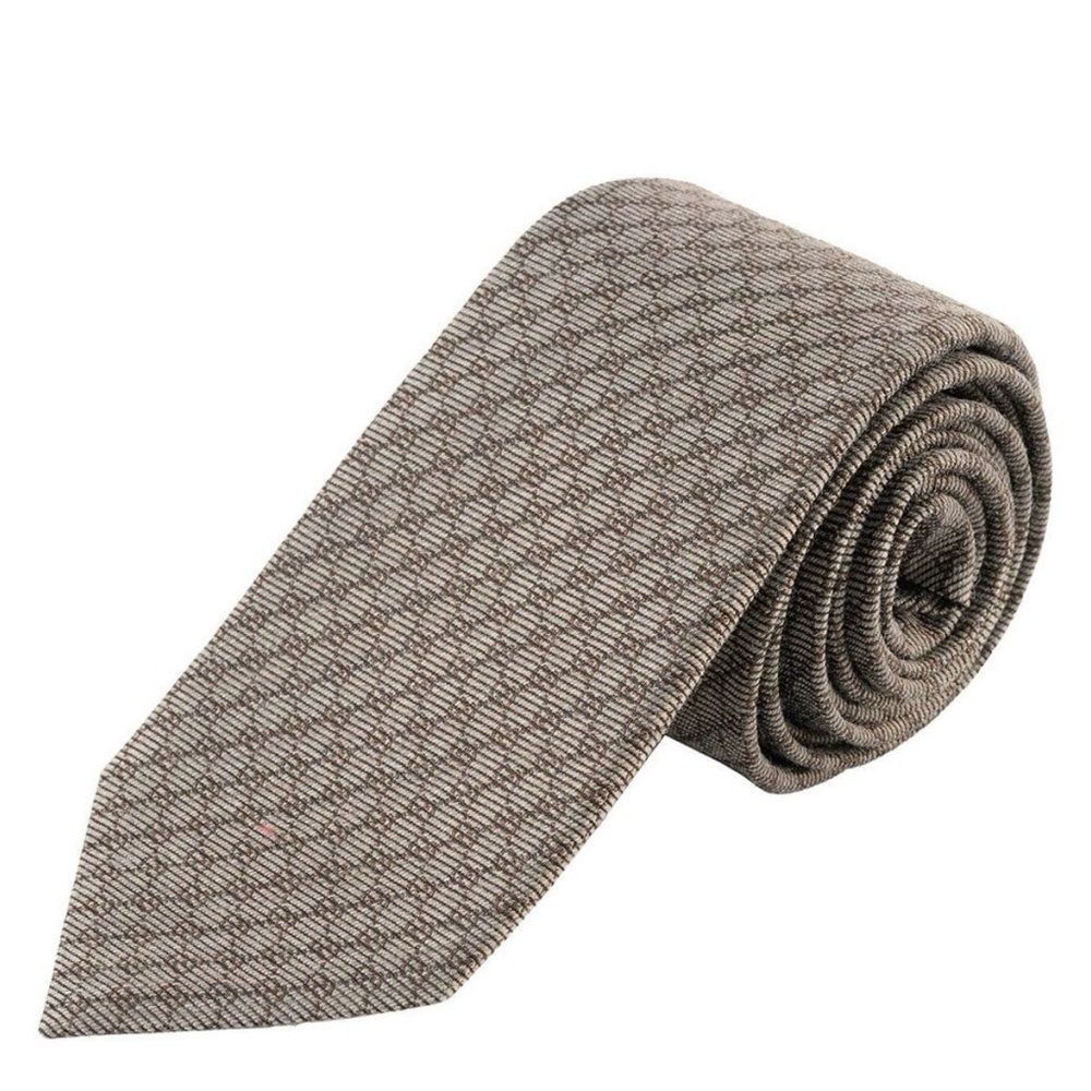 Gucci Brown Textured Silk Tie